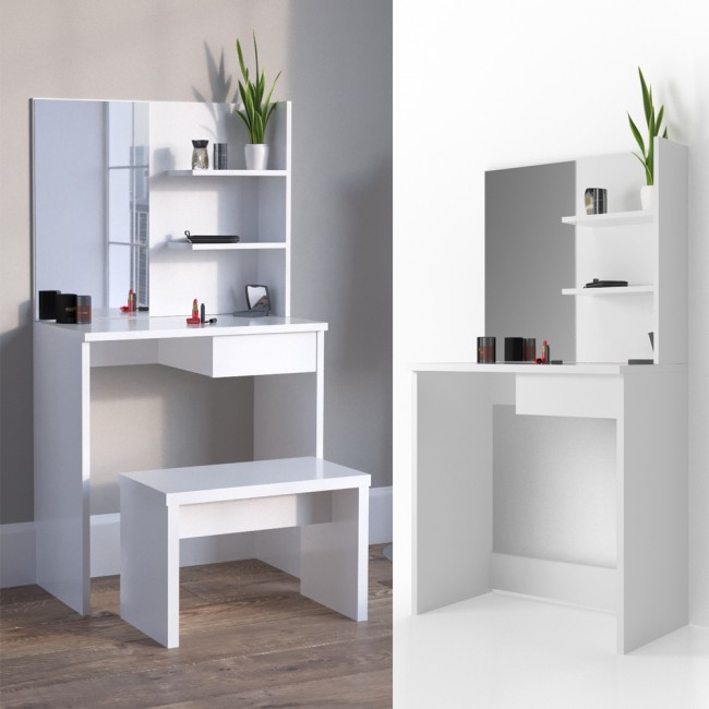 Casarredo DECOS toaletný stolík, biela/biely lesk