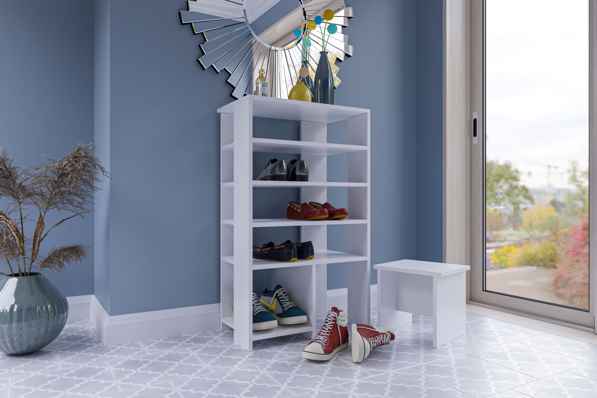 Casarredo BRADLEY policový regál na topánky, biely