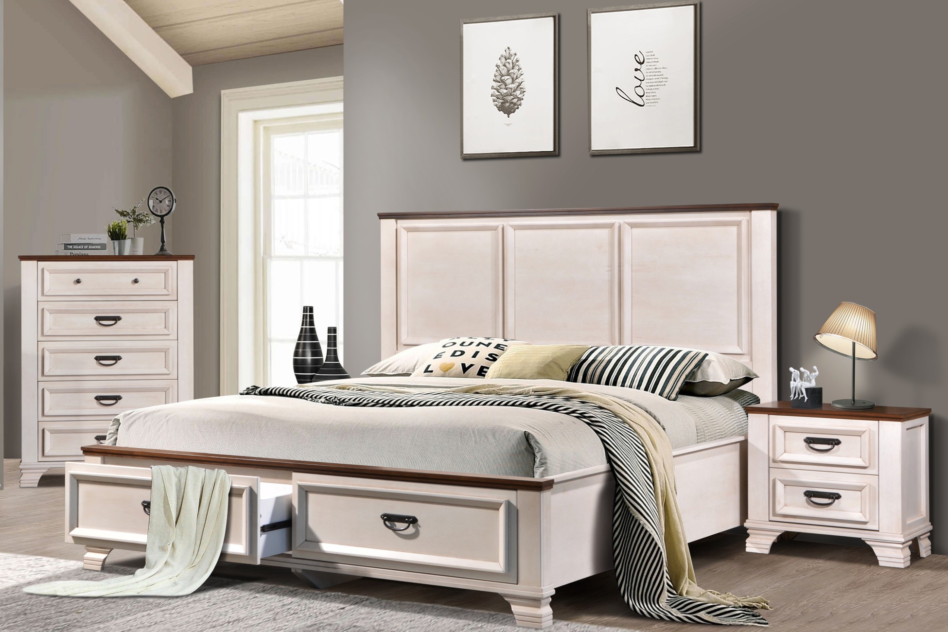 VerDesign JENNIFER manželská posteľ, biela