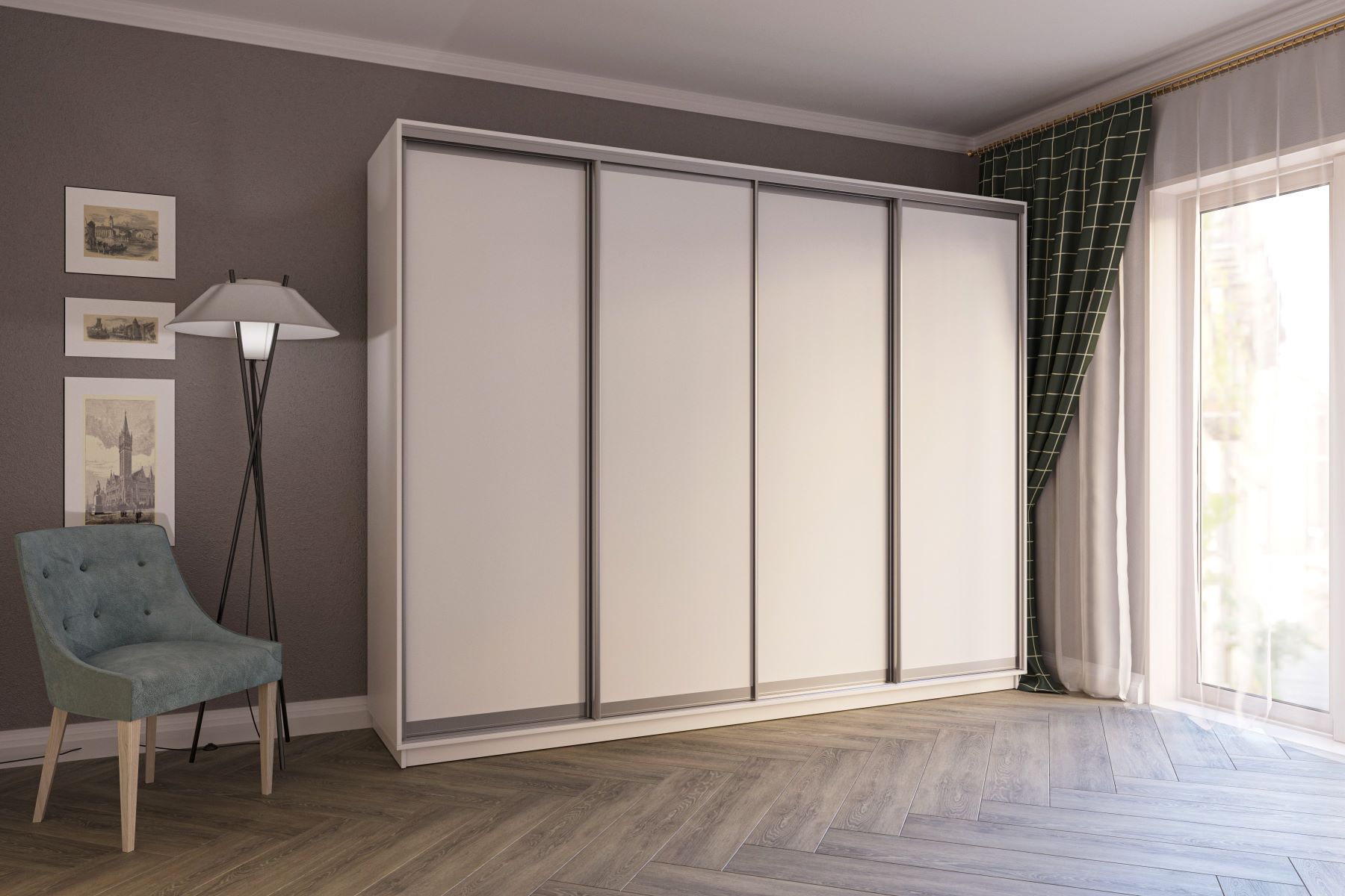 Casarredo STIGMA štvordverová šatníková skriňa, biela