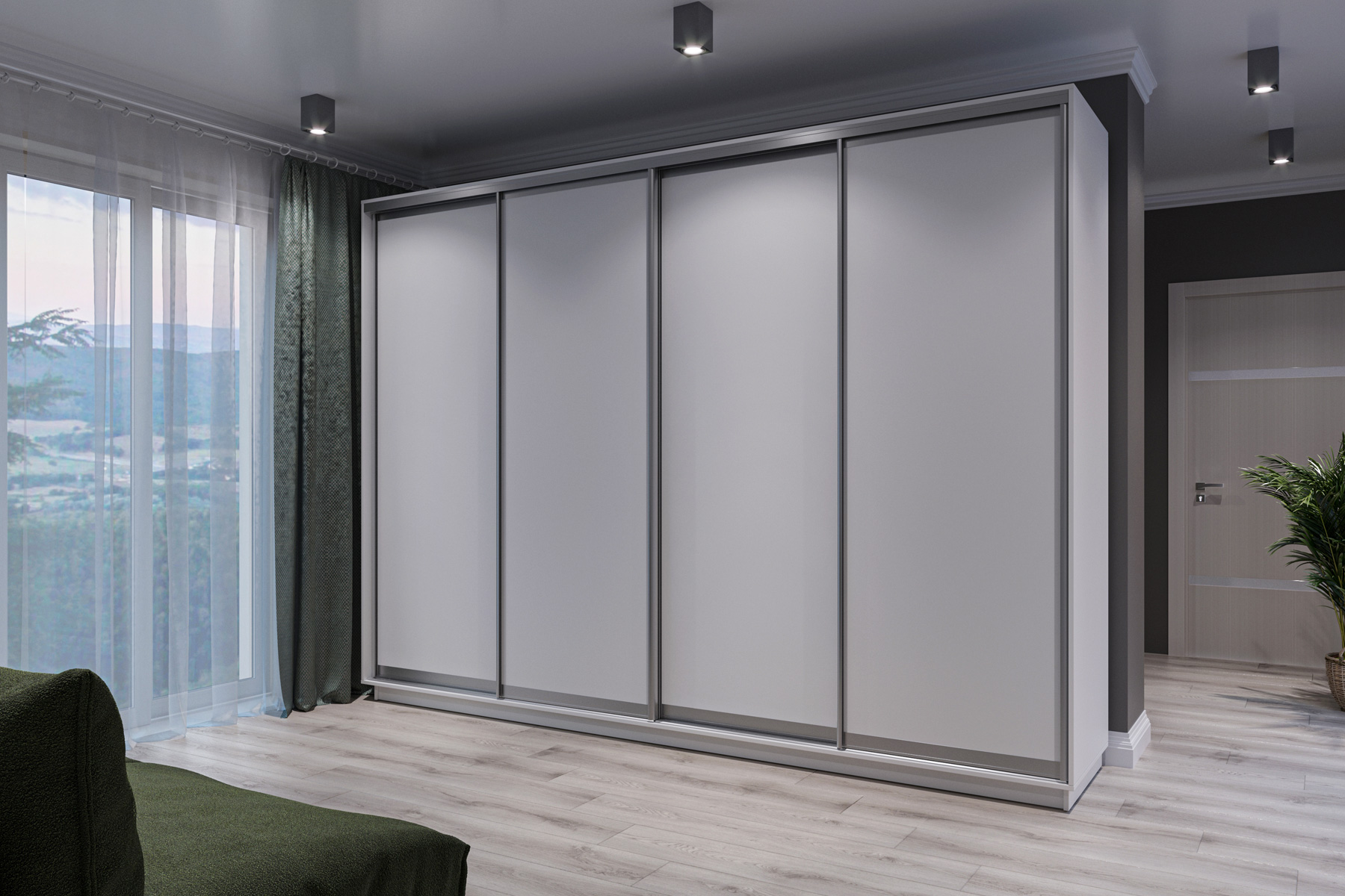 Casarredo LAMBDA štvordverová šatníková skrina, biela