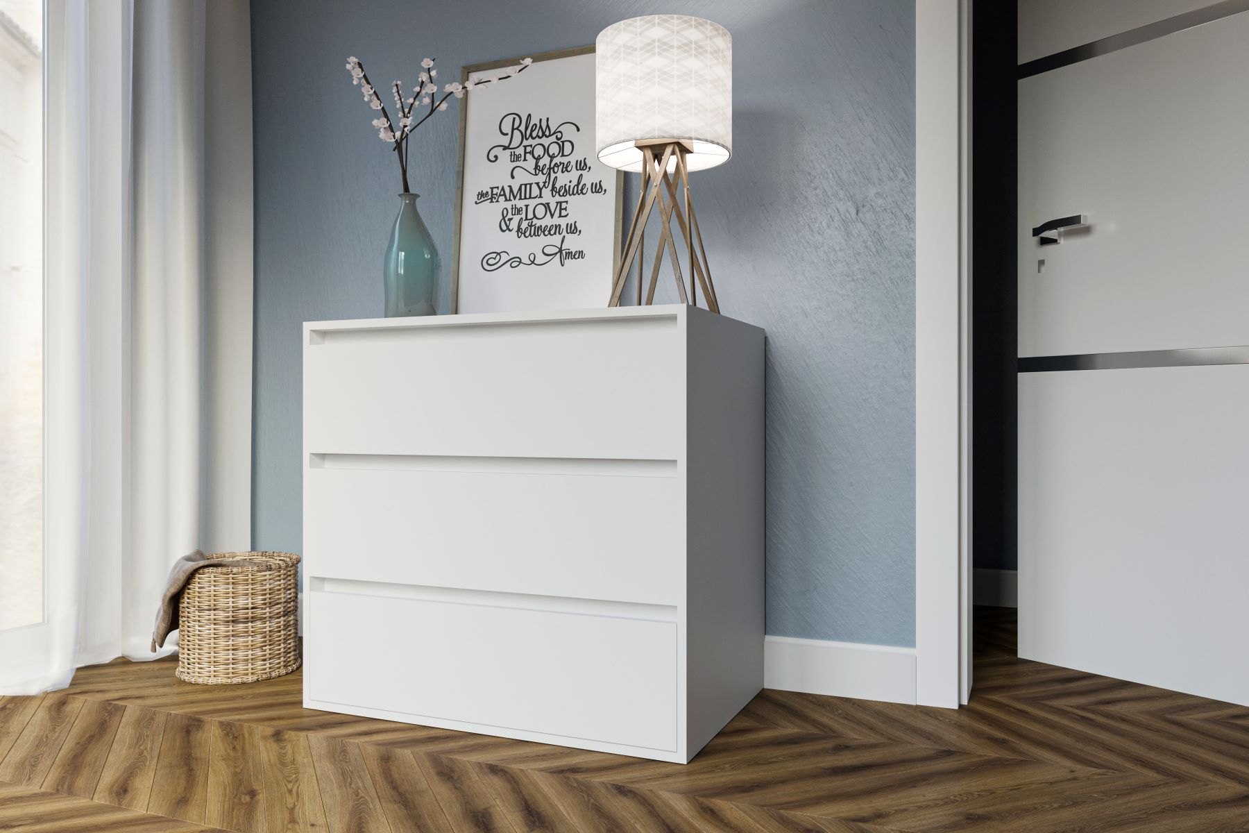 Casarredo IDEA 3 zásuvková komoda, biela