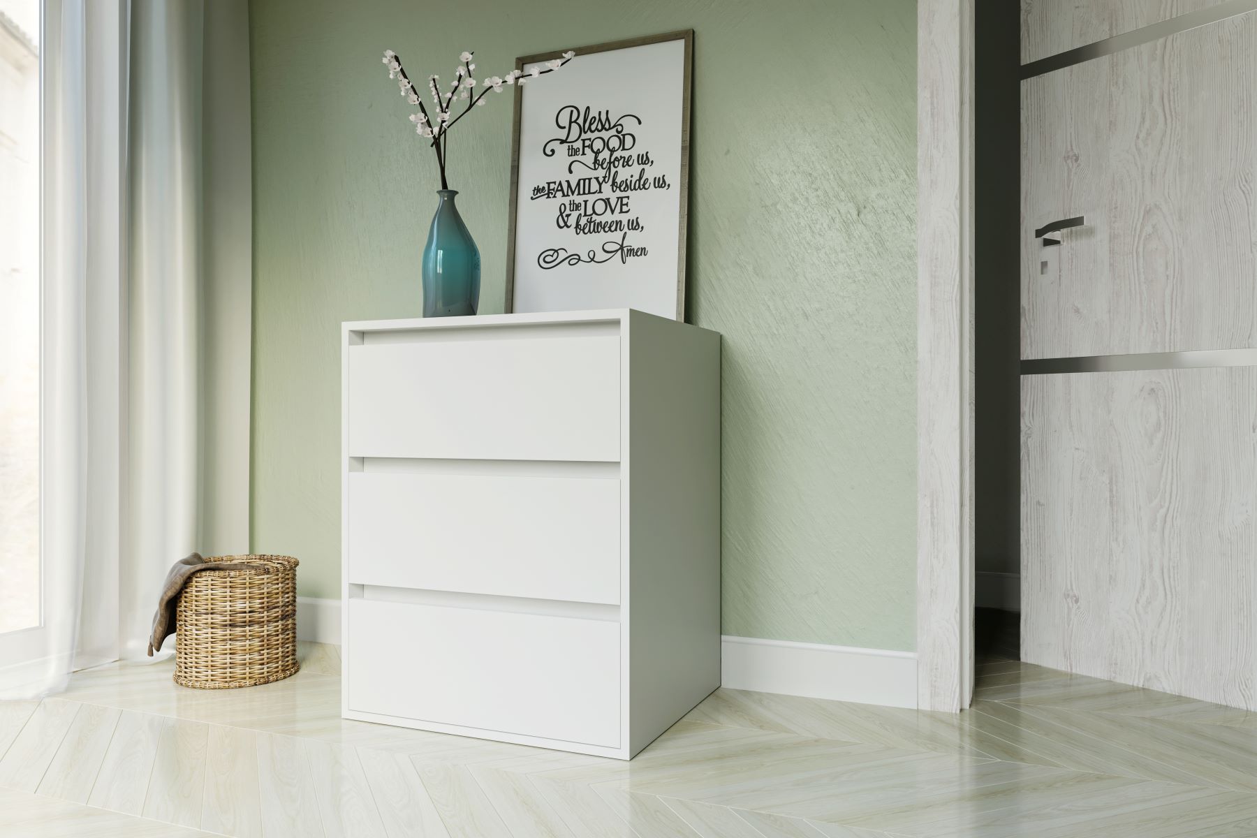 Casarredo IDEA 3 zásuvková komoda-60, biela