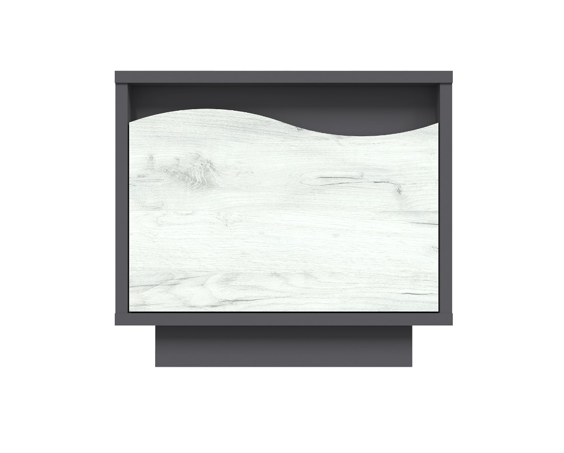 Casarredo GENEVA nočný stolík 1S, kraft biely/grafit