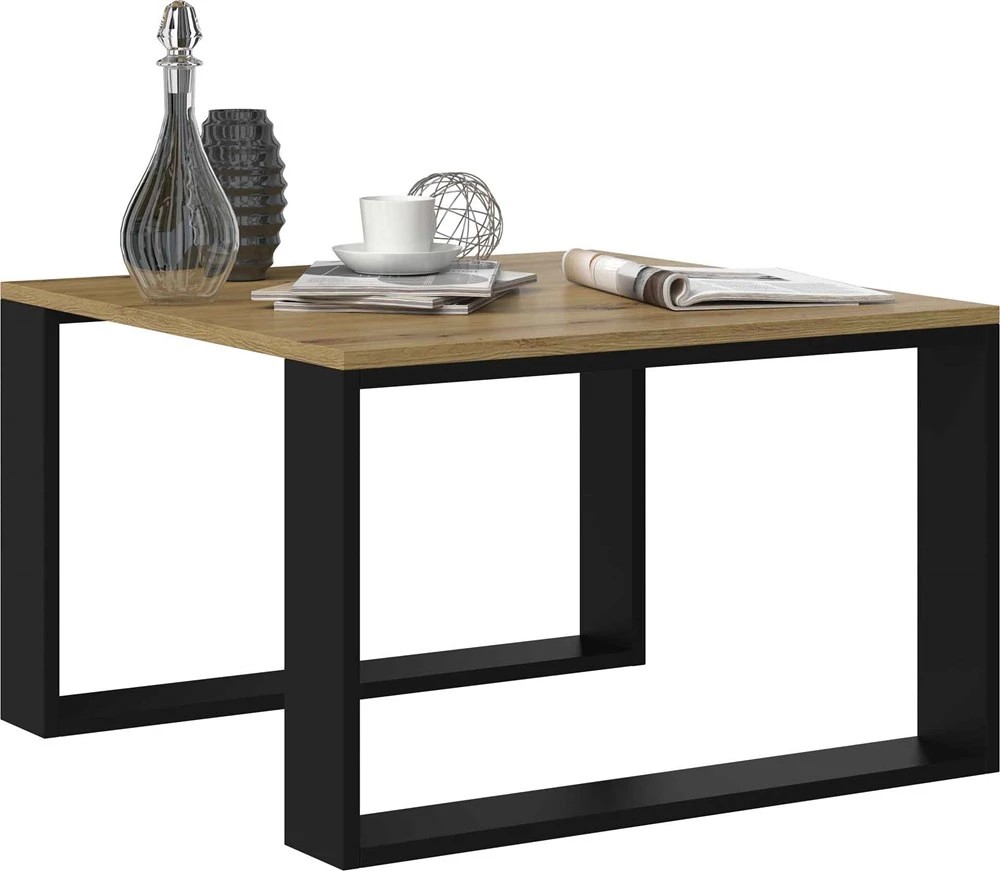 TOPESHOP LOFT moderný mini kávový stolík, dub Artisan/čierna