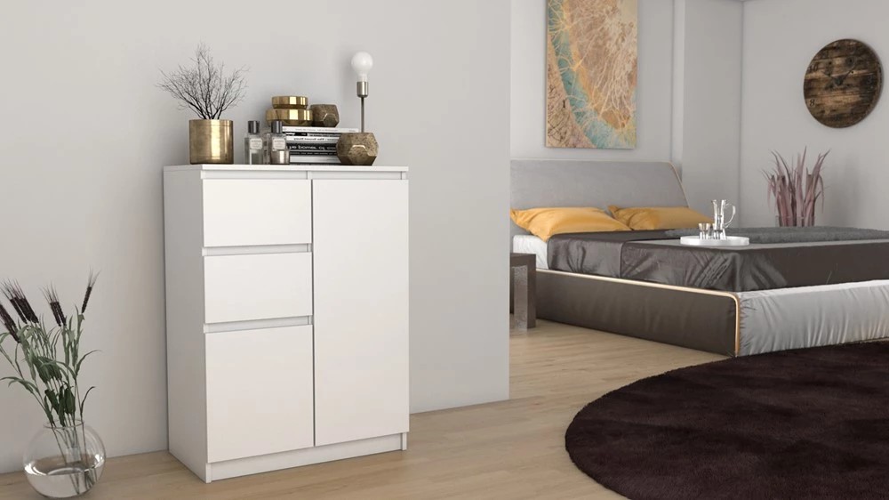 TOPESHOP Komoda 2D2S, biela