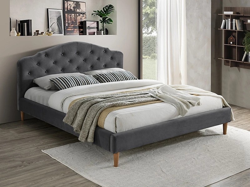 Signal CHLOE VELVET manželská posteľ 160 x 200, šedá