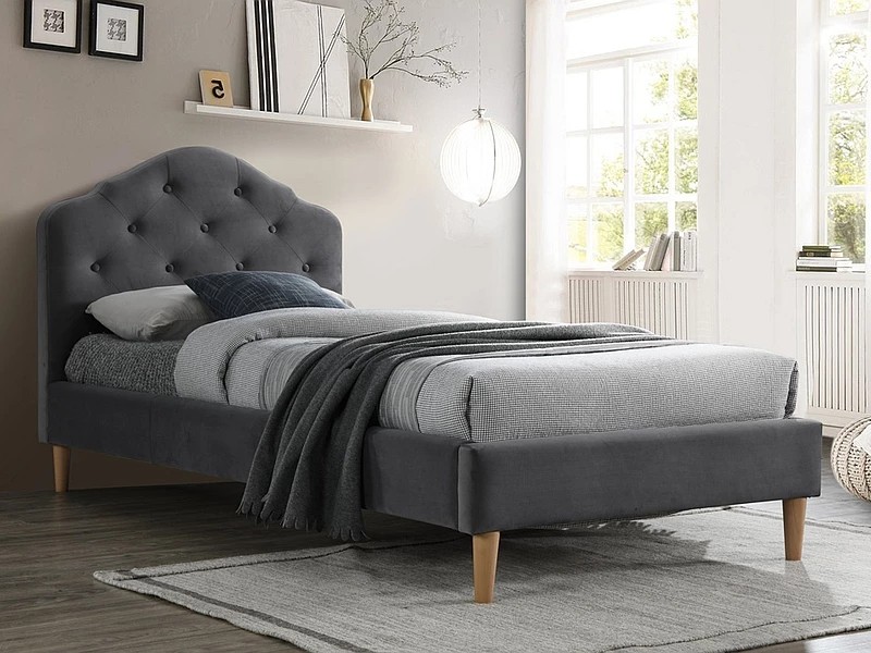 Signal CHLOE VELVET čalúnená posteľ 90 x 200, šedá