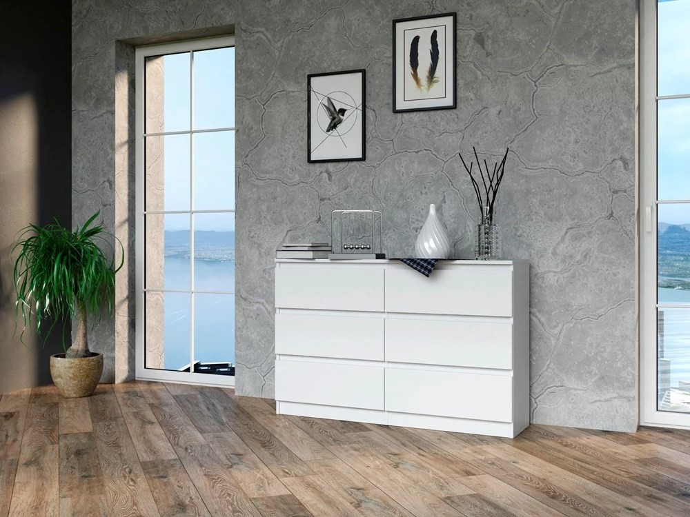 TOPESHOP Komoda MALWA M6 120, biela