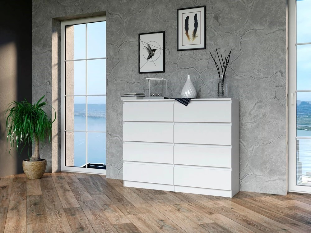 TOPESHOP Komoda MALWA M8 120, biela