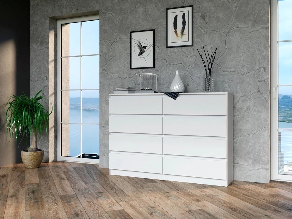 TOPESHOP Komoda MALWA M8 140, biela