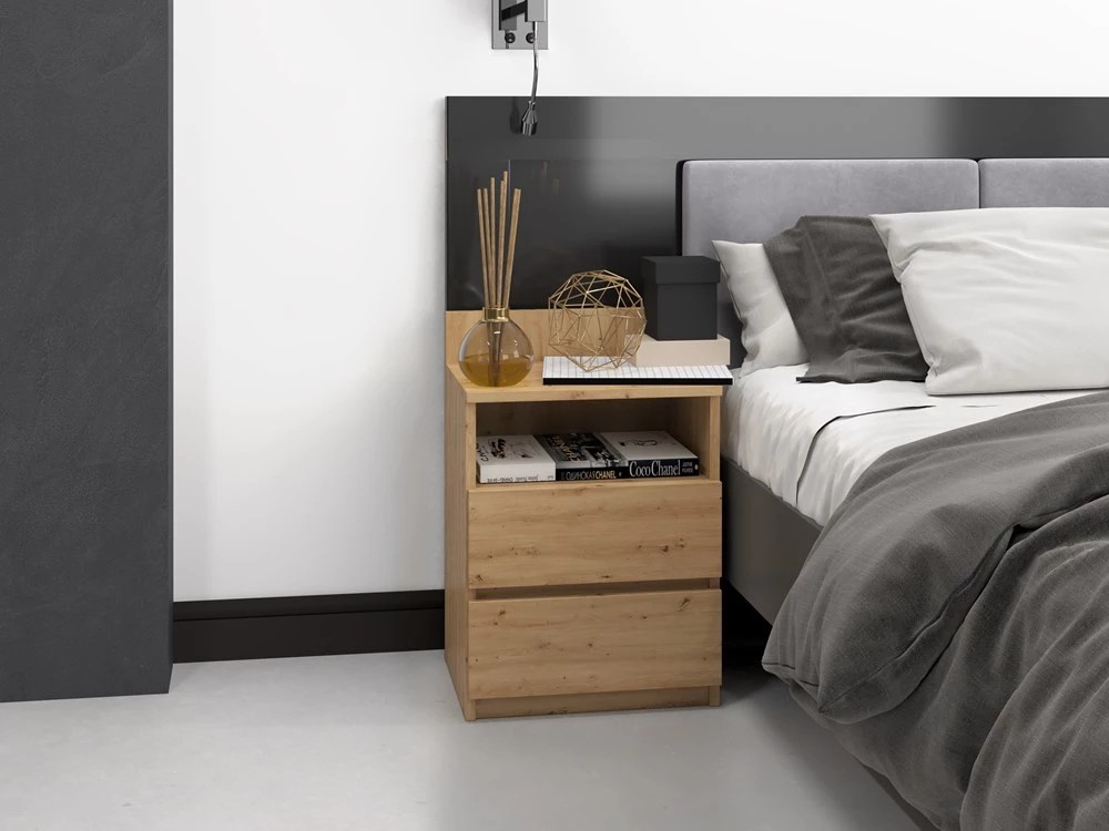 TOPESHOP MALWA M1 nočný stolík, dub artisan
