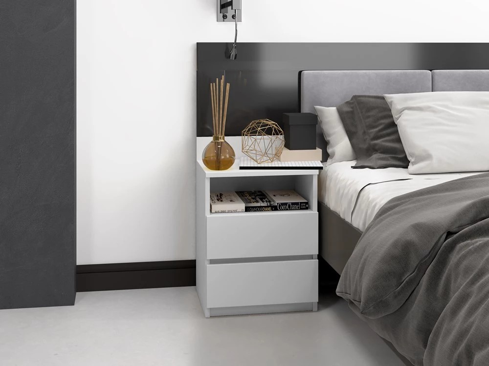 TOPESHOP MALWA M1 nočný stolík, biely
