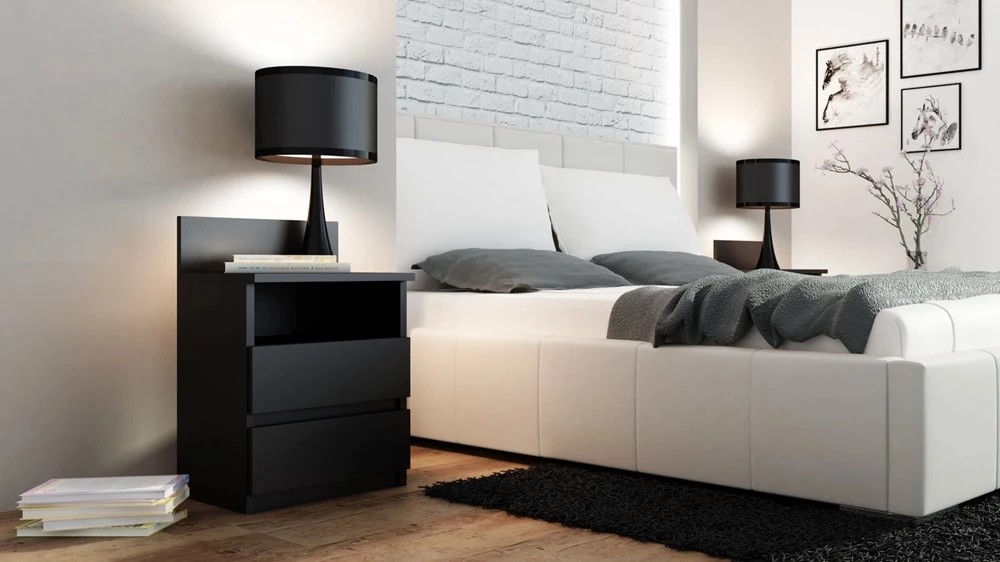 TOPESHOP MALWA M1 nočný stolík, čierny