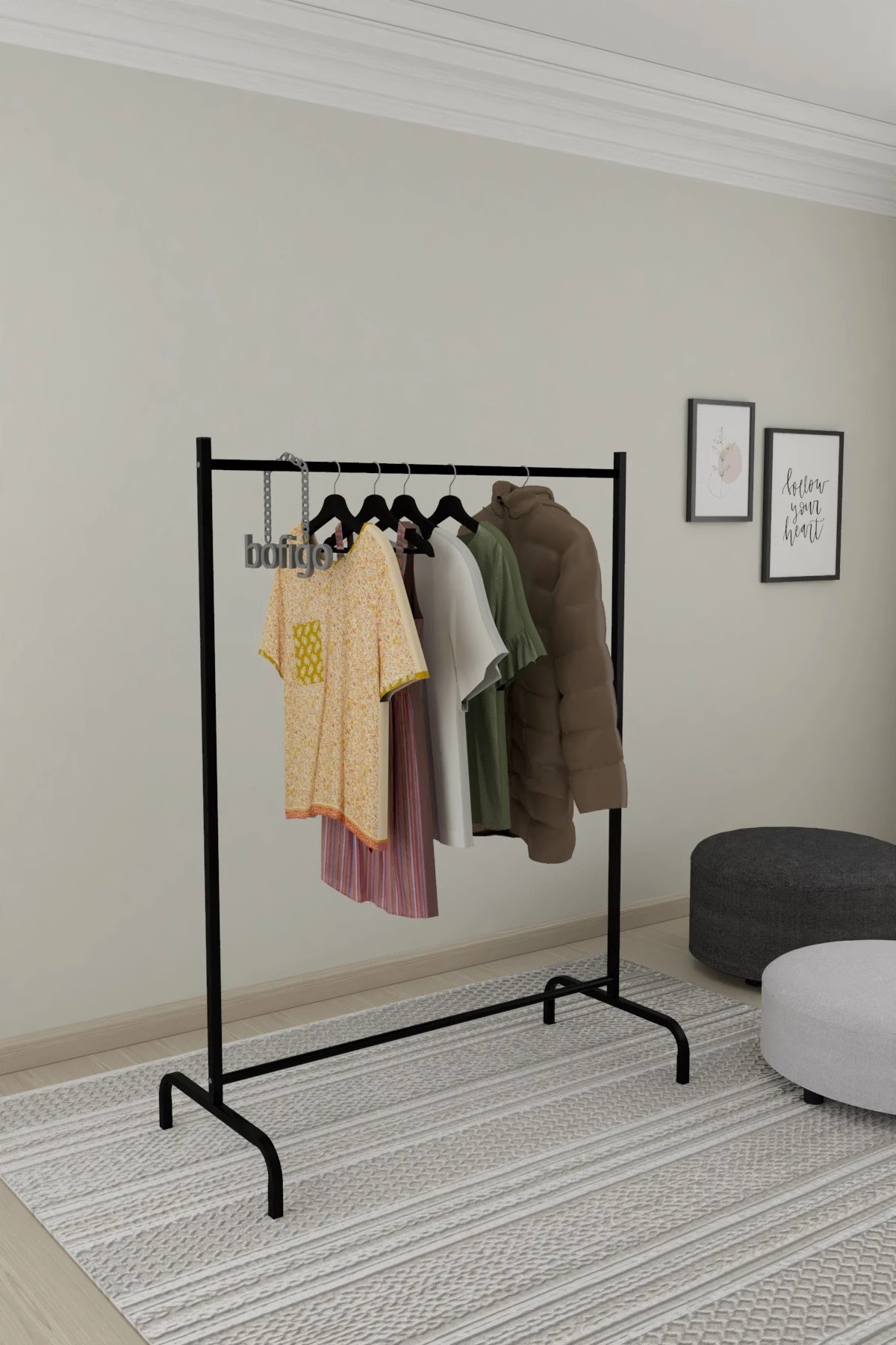 Casarredo CLOTHES vešiak na šaty, čierna