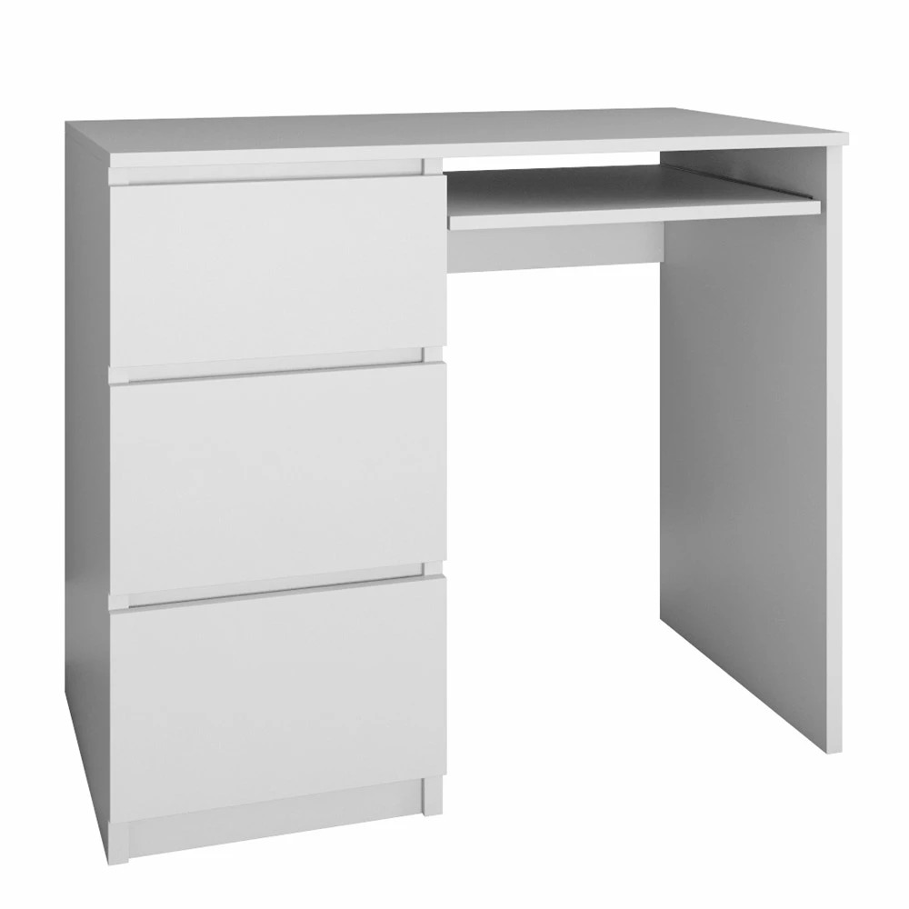 TOPESHOP LIMA písací stolík so zásuvkami, biely, ľavý