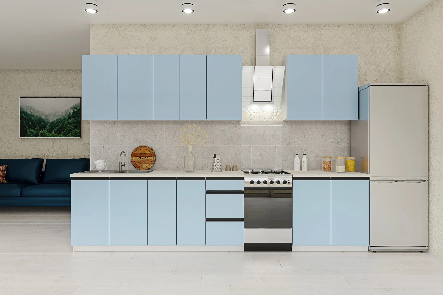 Casarredo ALFA moderná kuchynská linka 260, surf blue