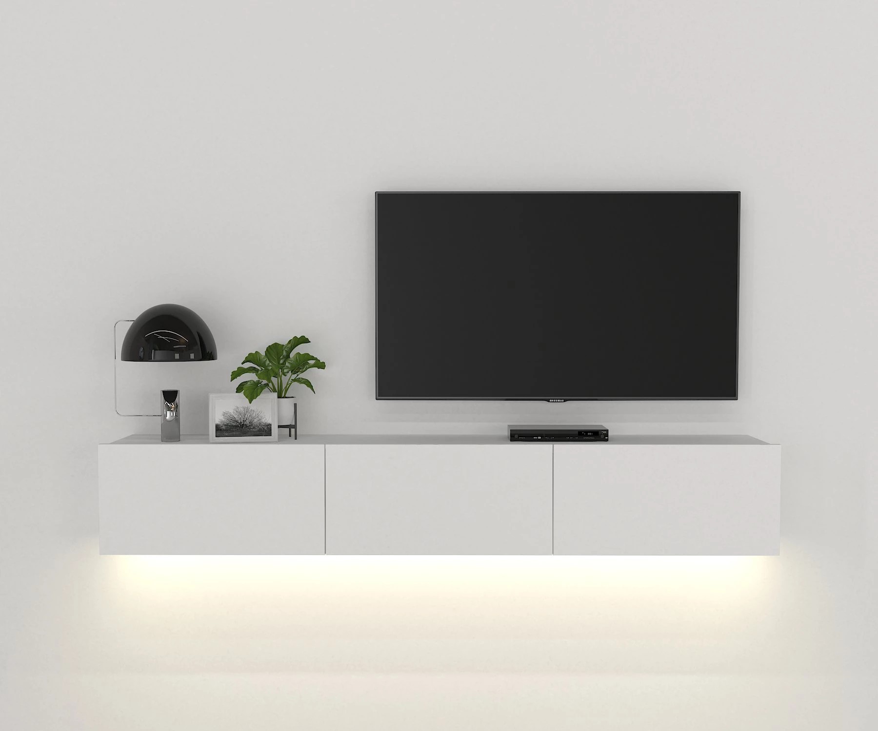 Casarredo DAMLA TV stolík, biely s LED