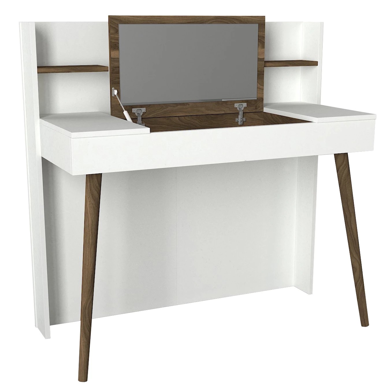 Casarredo RETRO toaletný stolík, biela / orech