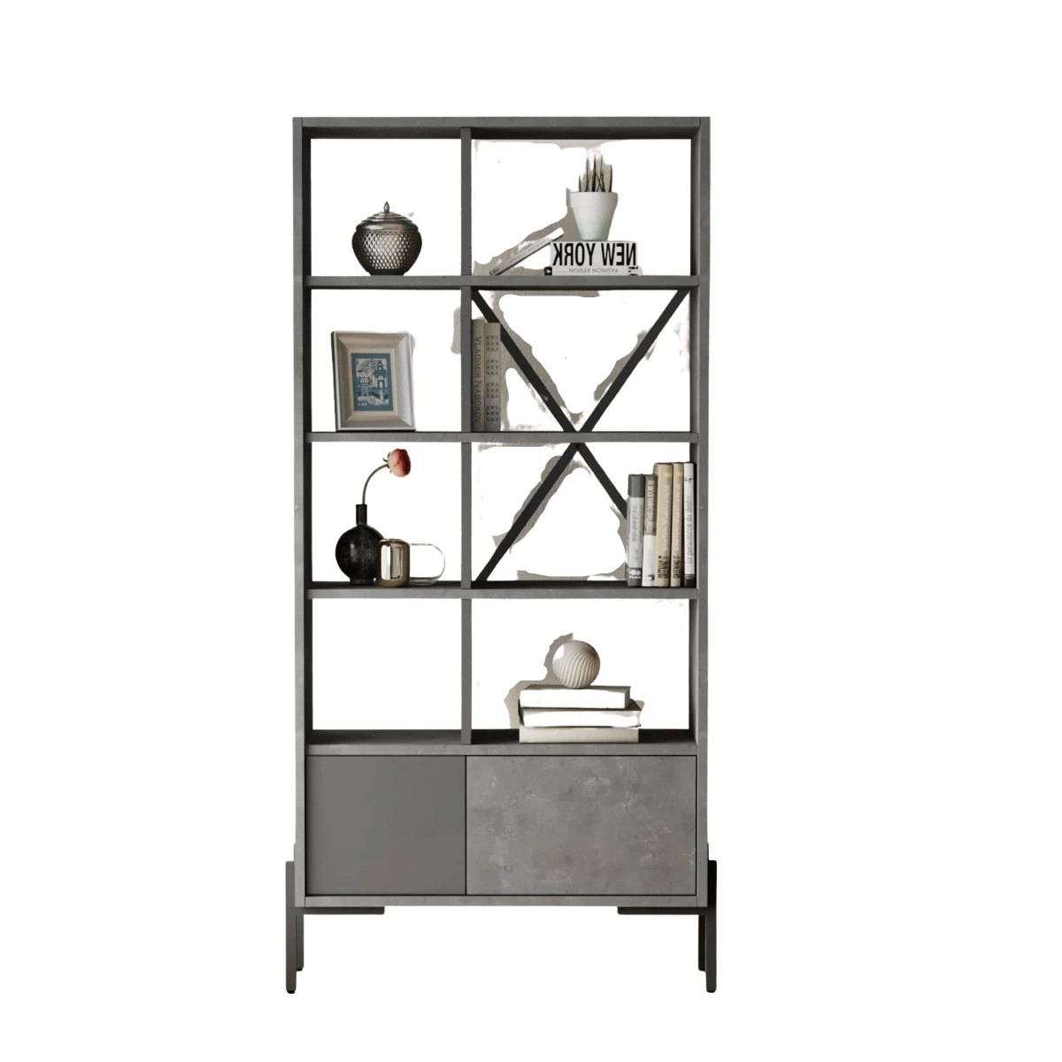 YURUPA Regál BO1, sivá