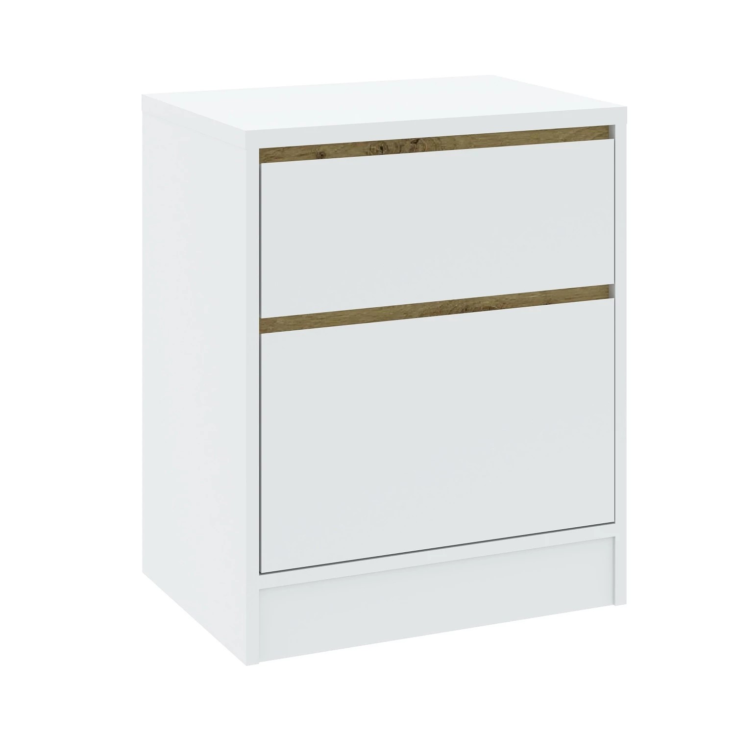 Casarredo BASIT nočný stolík 2S, biela / dub Artisan