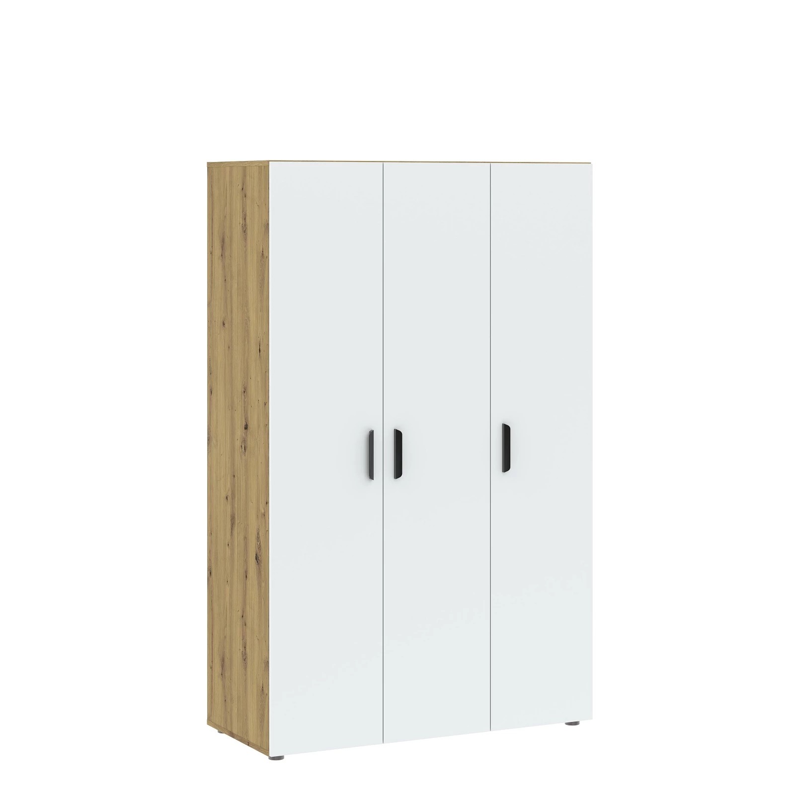 Casarredo BASIC šatníková skriňa 3D, biela / dub Artisan