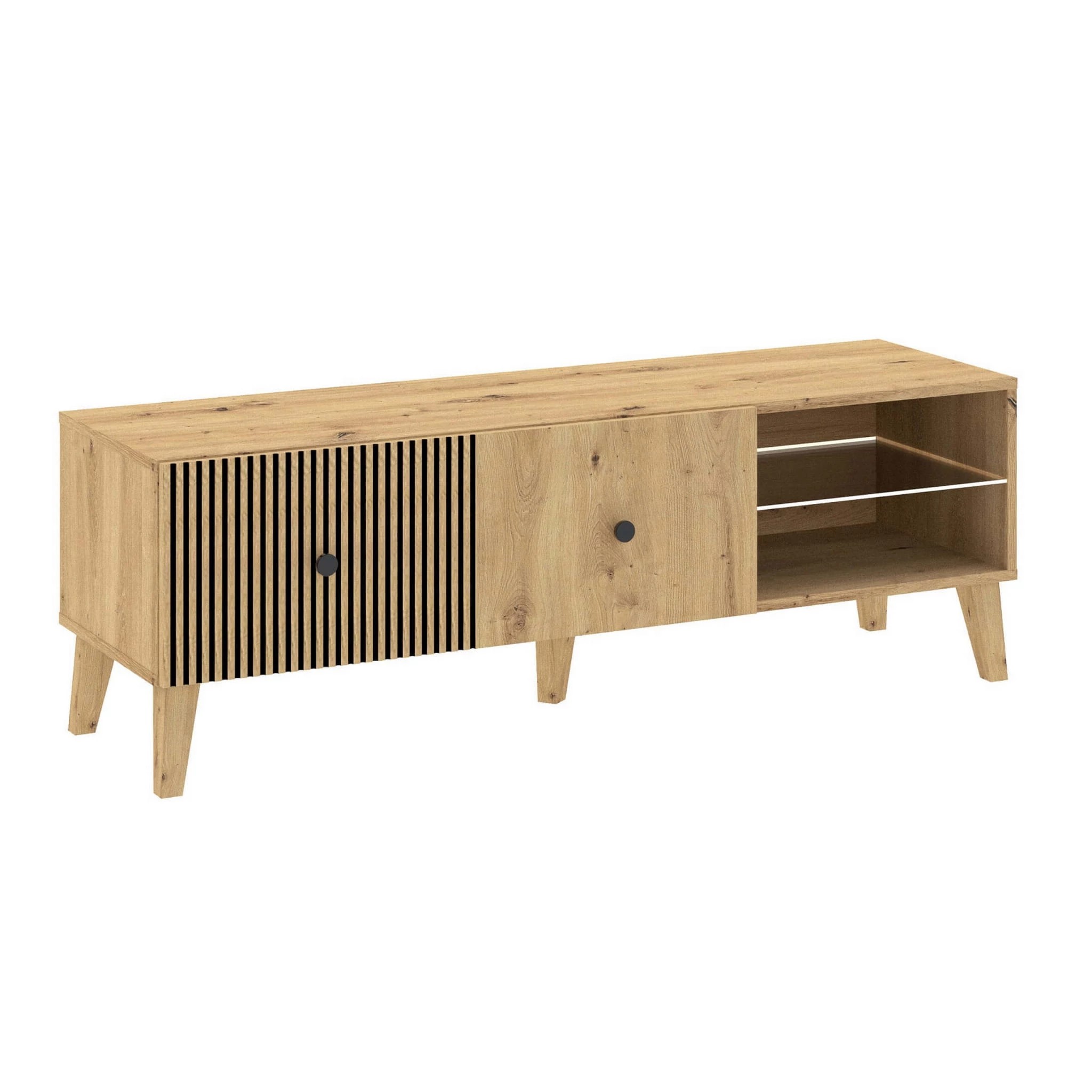 Casarredo BERLIN televízny stolík 1D, dub Artisan / čierna