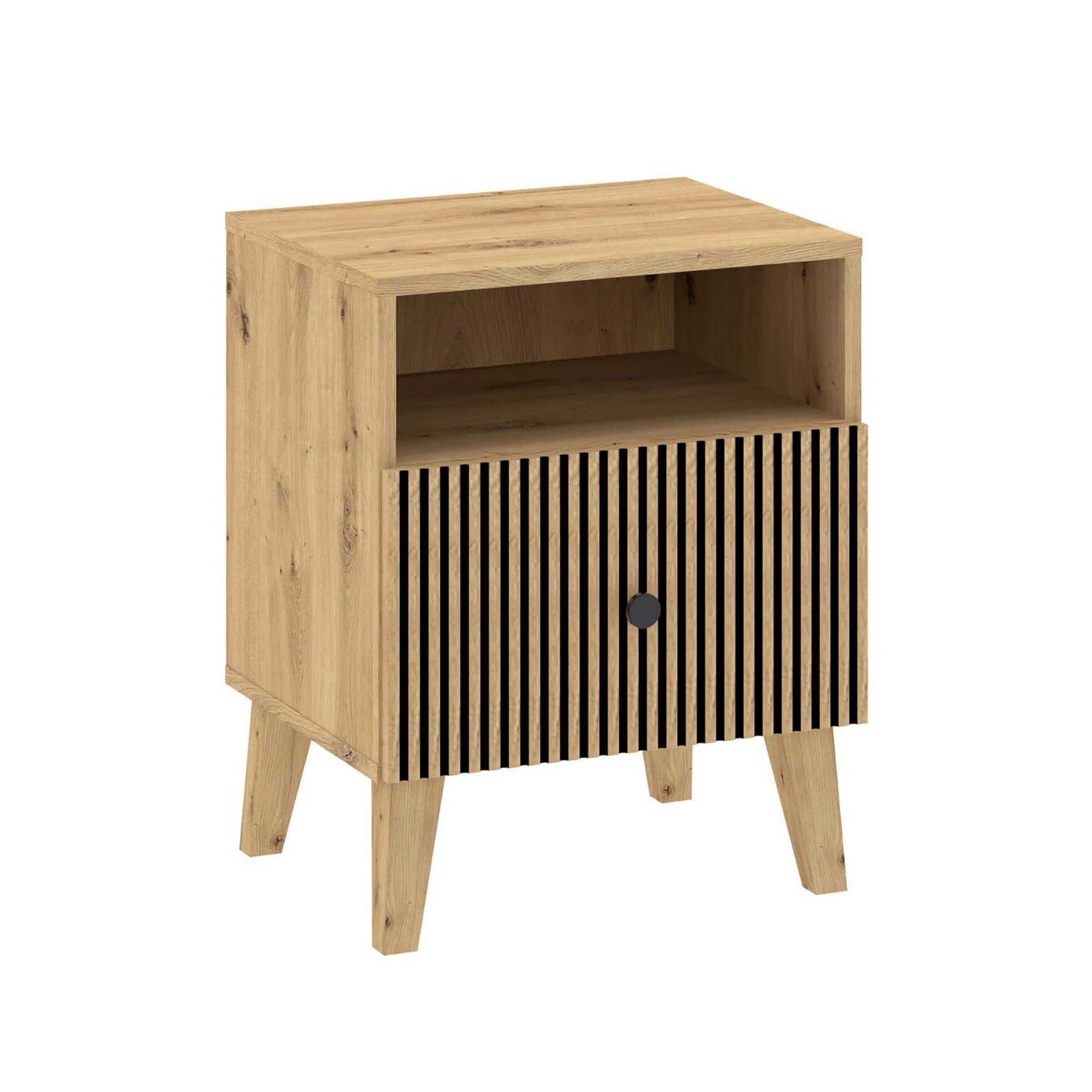 Casarredo BERLIN nočný stolík 1S, dub Artisan / čierna