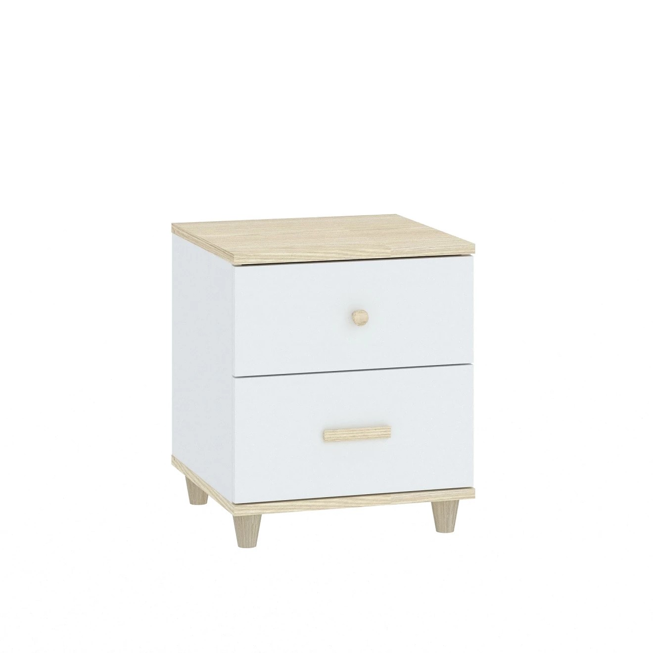 Casarredo GOODY nočný stolík 2S, biela / akácia