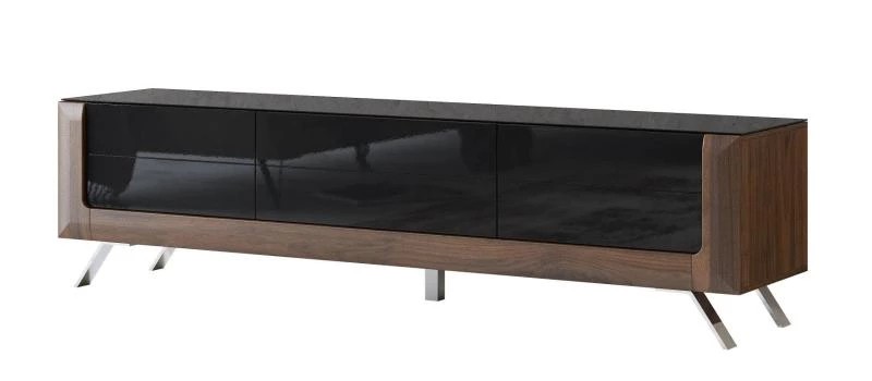 Helvetia KASAI TV stolík 2D1Z, orech Columbia / čierny lesk