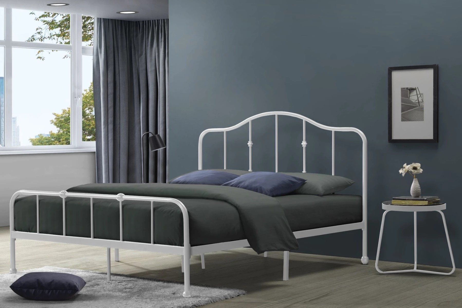 VerDesign Kovová posteľ ELSA 180x200, biely kov