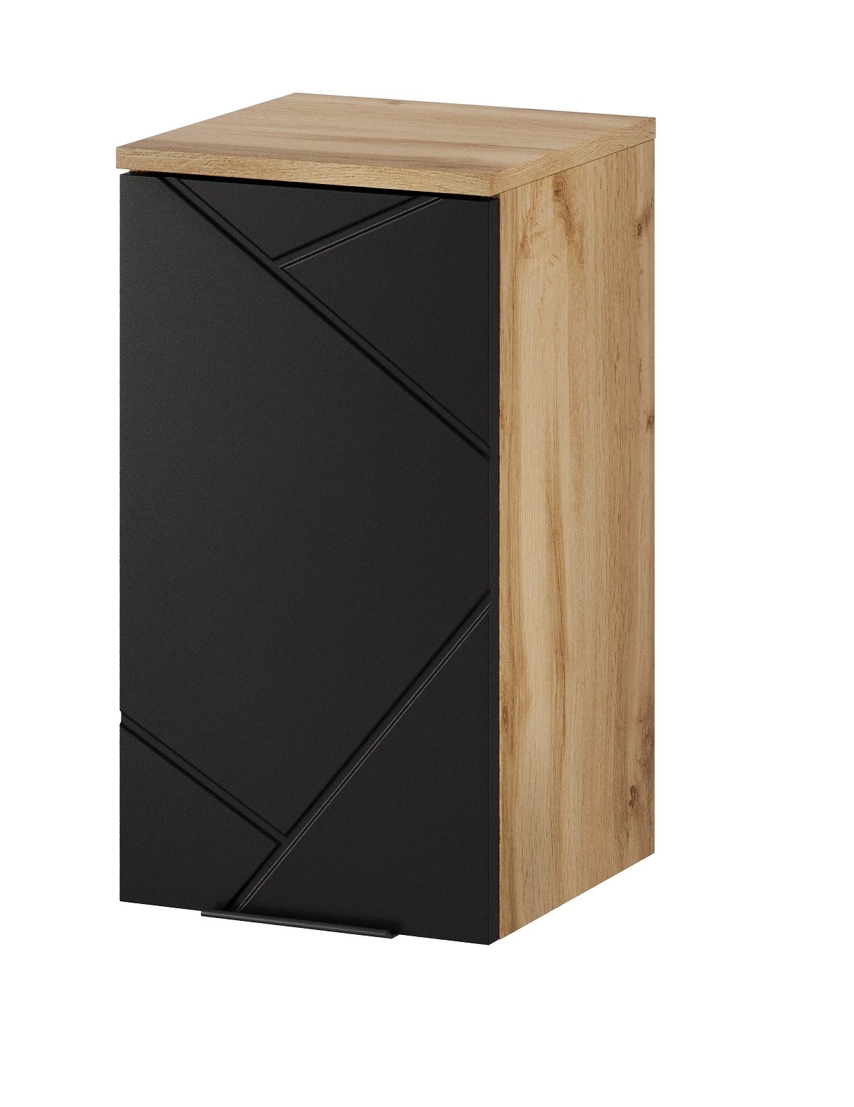 Szynaka MAZI 71 závesná skrinka do kúpeľne, dub Wotan / čierna