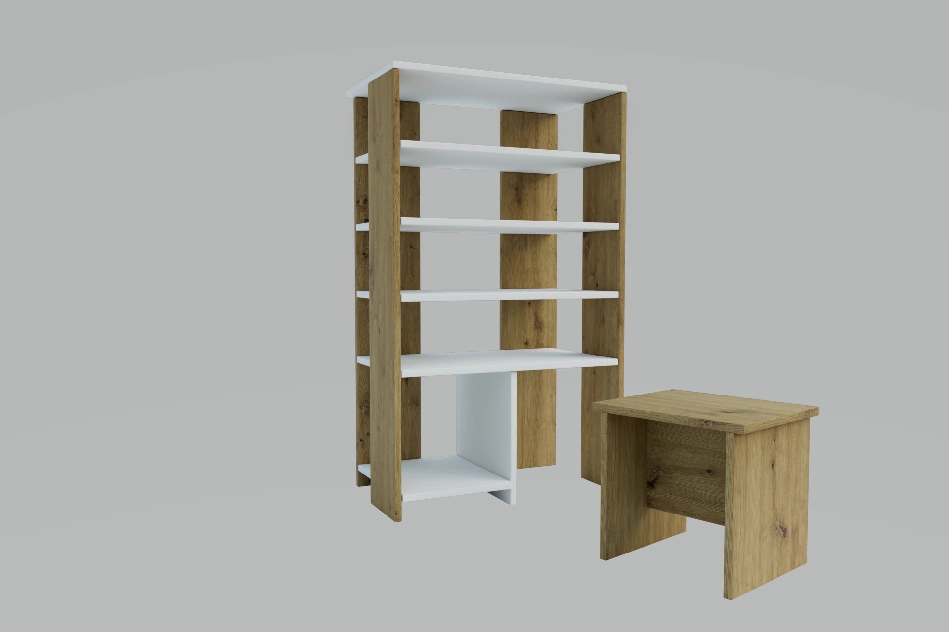 Casarredo BRADLEY policový regál na topánky, dub Artisan/biela