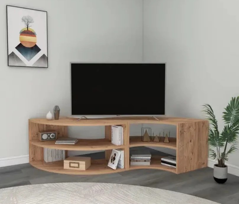 NETSAN MELITTA rohový TV stolík, borovica antická