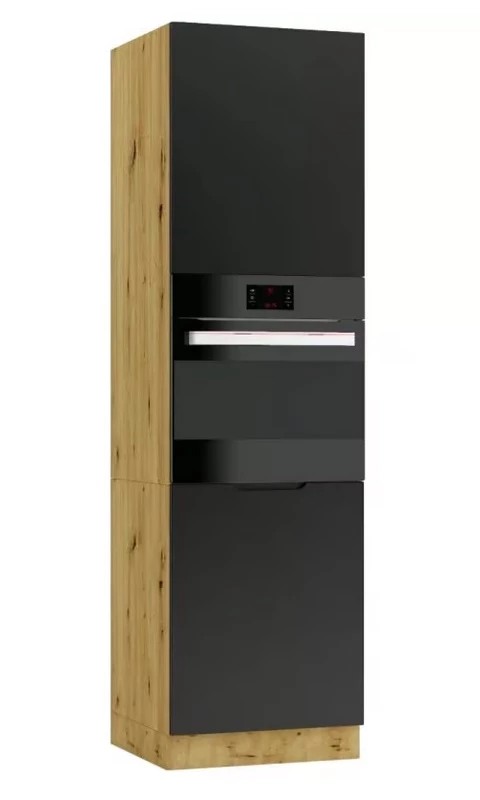 Stolkar ISABEL dolná kuchynská skrinka D60 PK/2133, dub Artisan / čierna