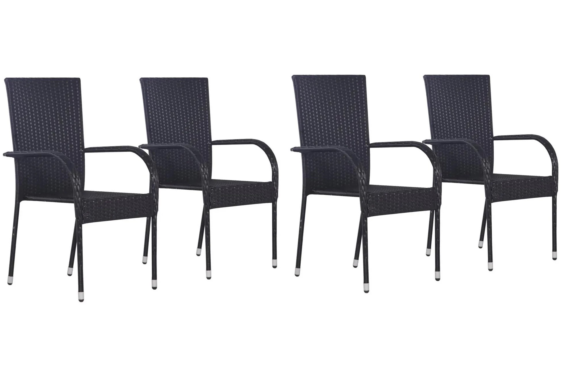 VerDesign 4 x PARIS II záhradné ratanové kreslo, čierna