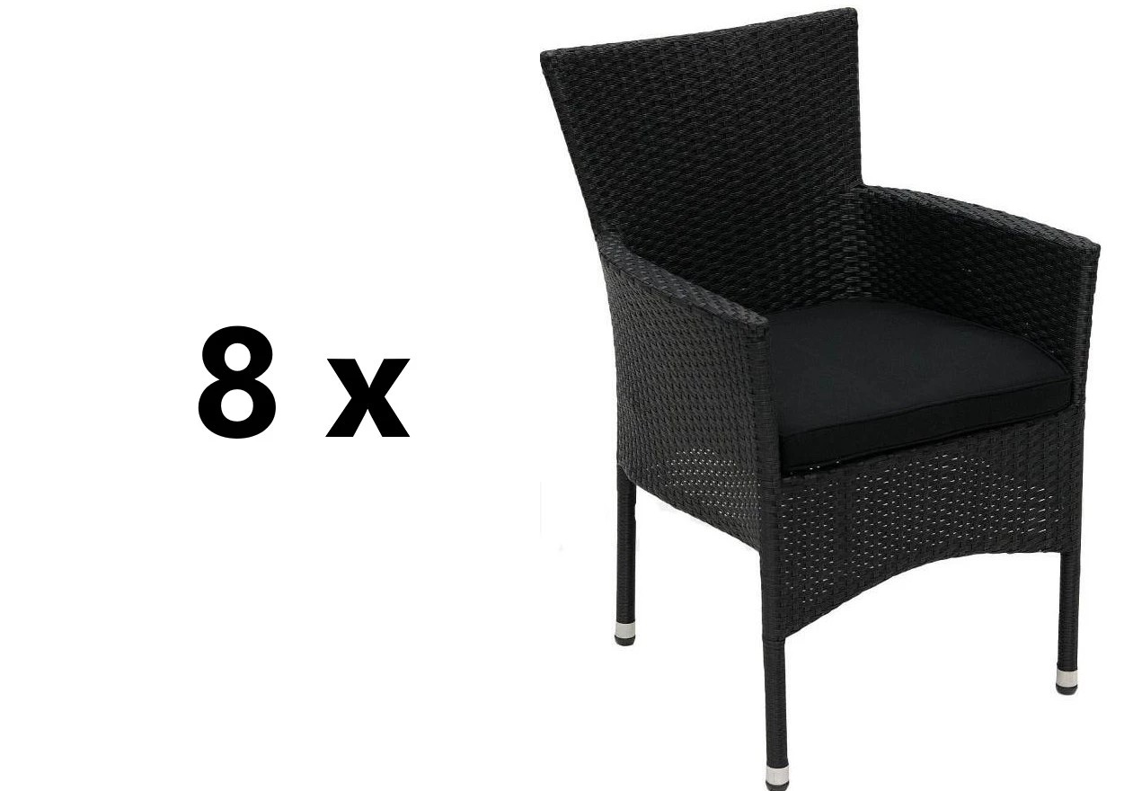 VerDesign 8 x BALI záhradné ratanové kreslo, antracit
