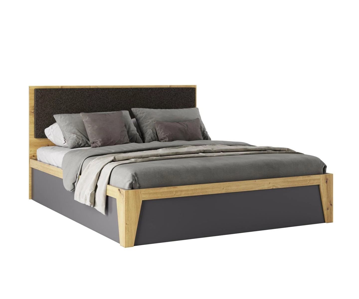 SVIT MEBLIV CAMILA manželská postel 160, dub Artisan/grafit