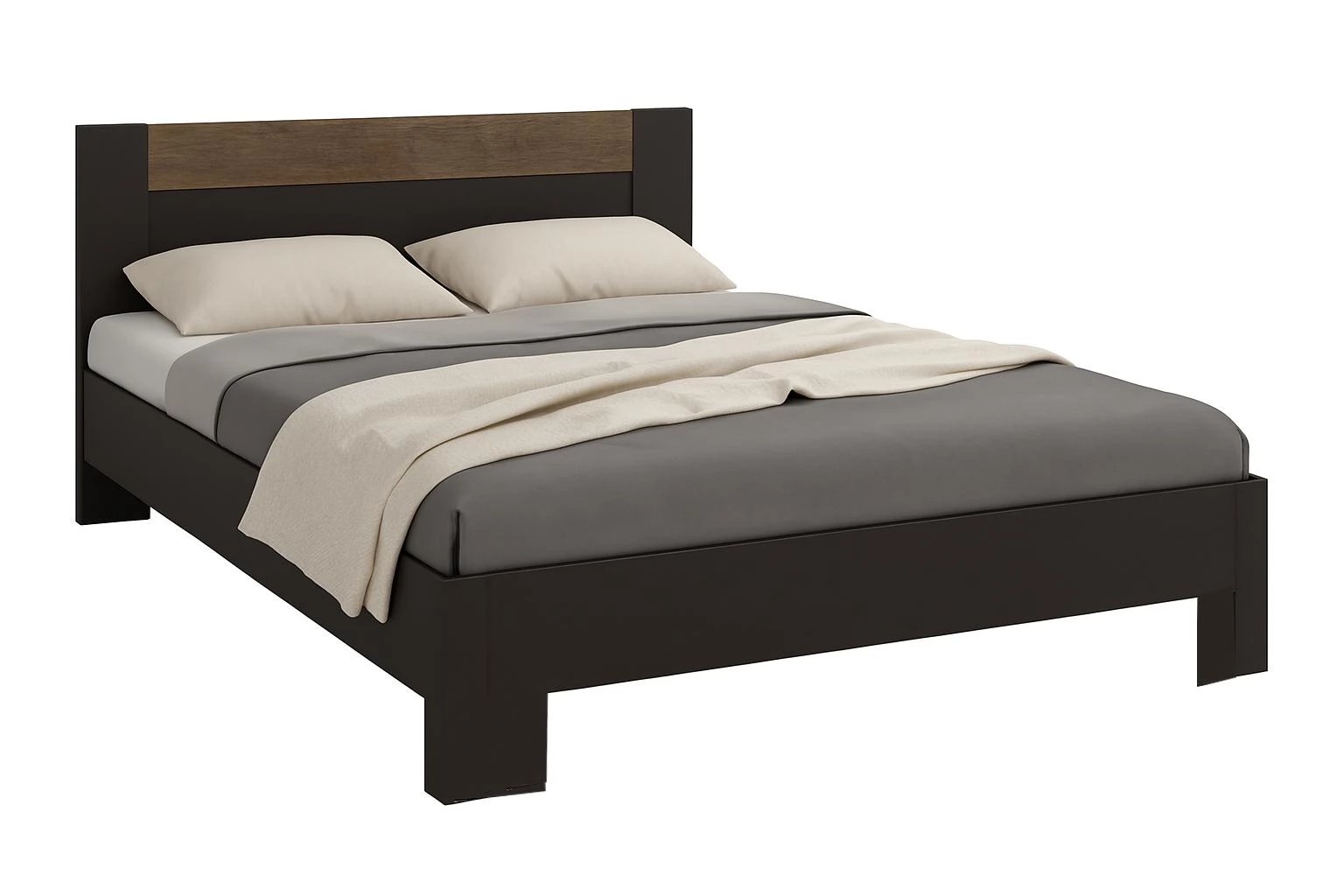 SVIT MEBLIV LILEA NEW manželská postel 160, antracit/dub grunge colonial