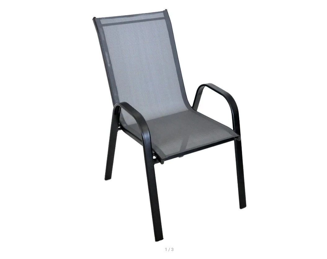 VerDesign RAMADA kovová záhradná stolicka, čierna/sivá