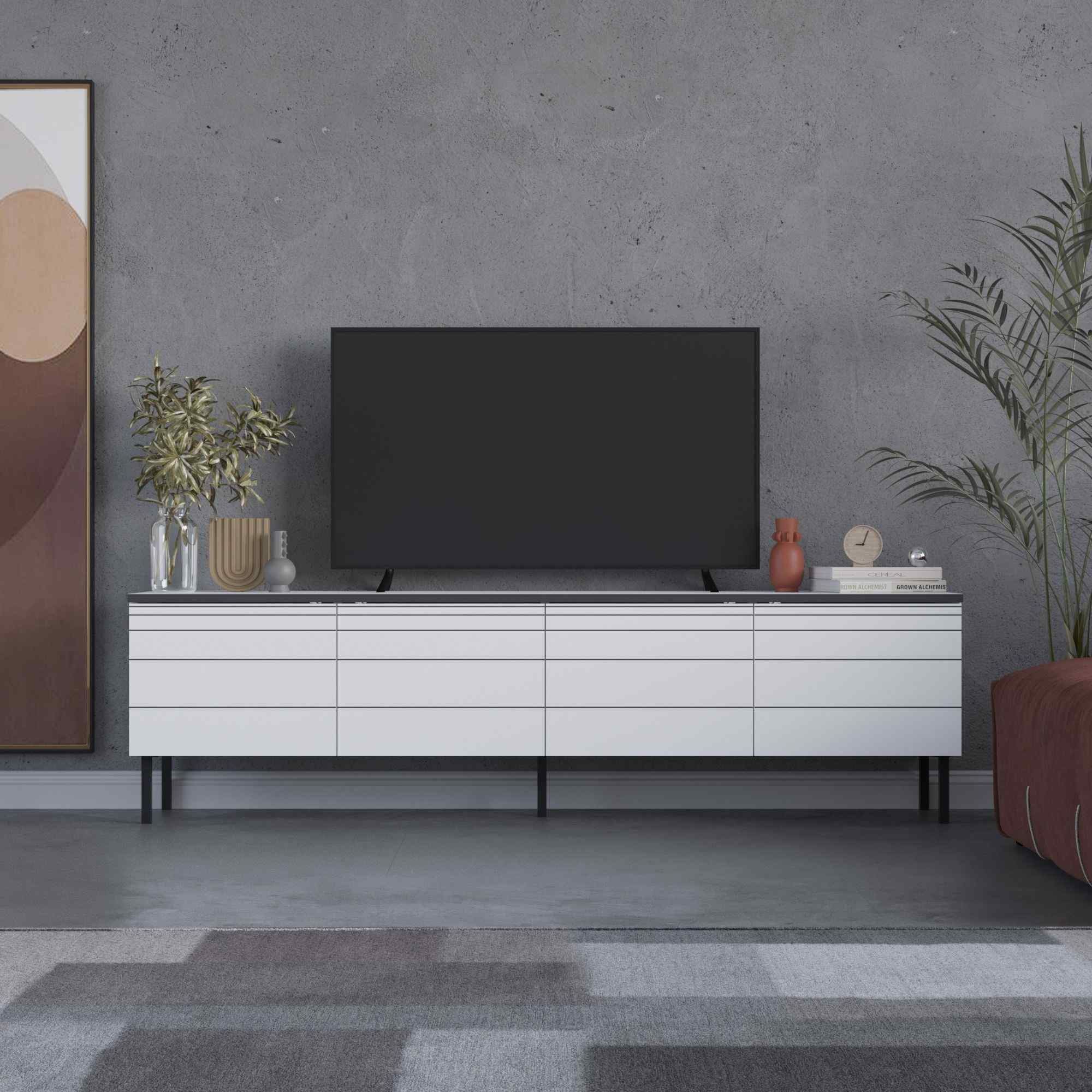 DECORTIE ARYA, TV stolík, biela