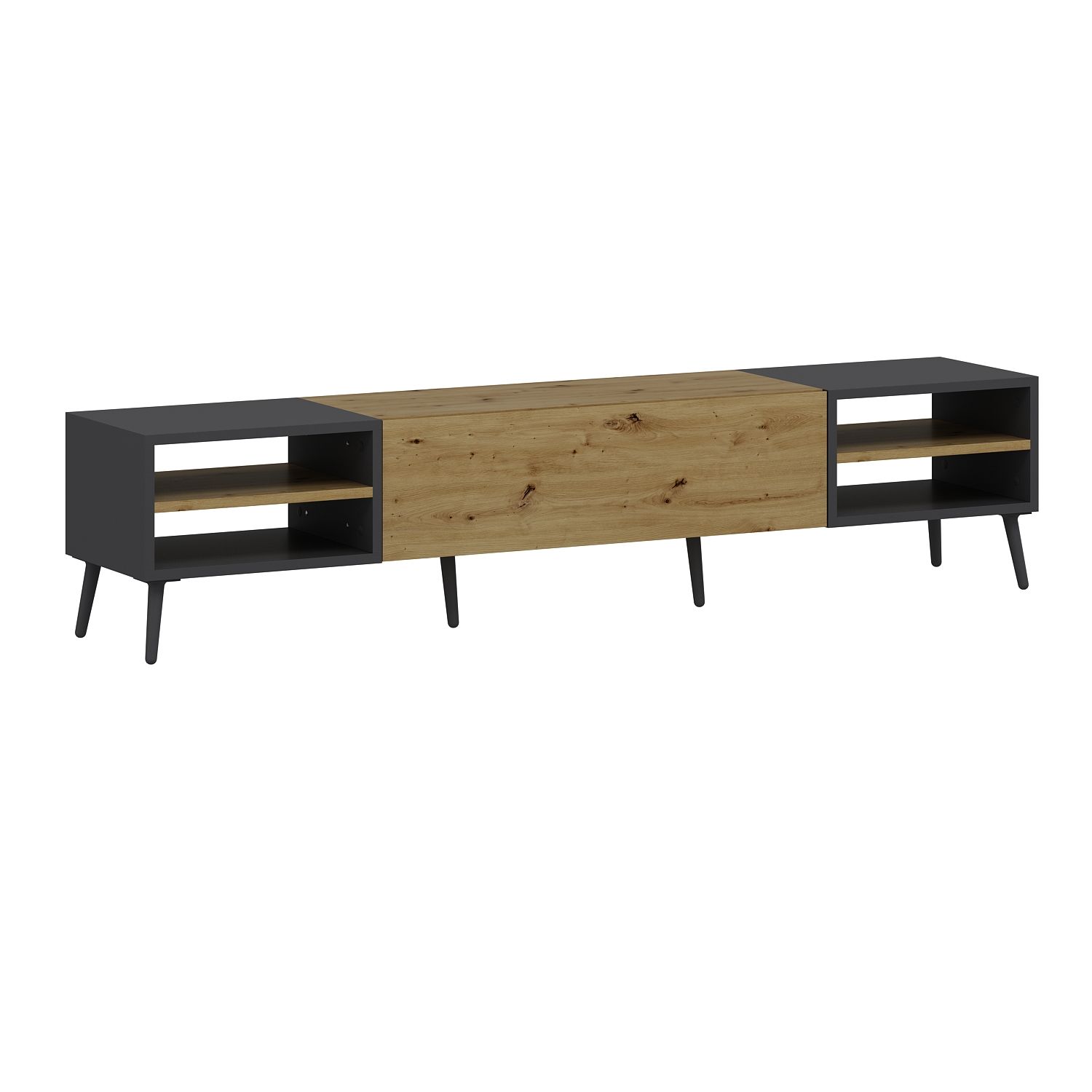 KAYRA Minar ASYA TV stolík na nožičkách, dub Artisan / antracit