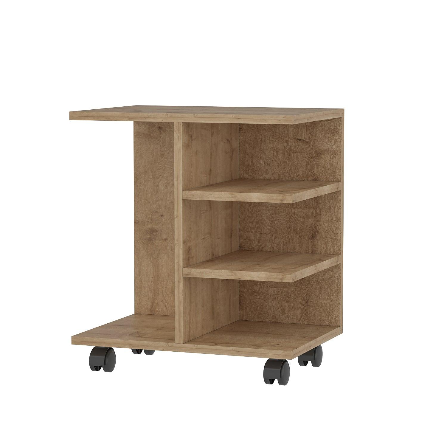 NETSAN BARNY odkladací stolík na kolieskach, dub Sapphire