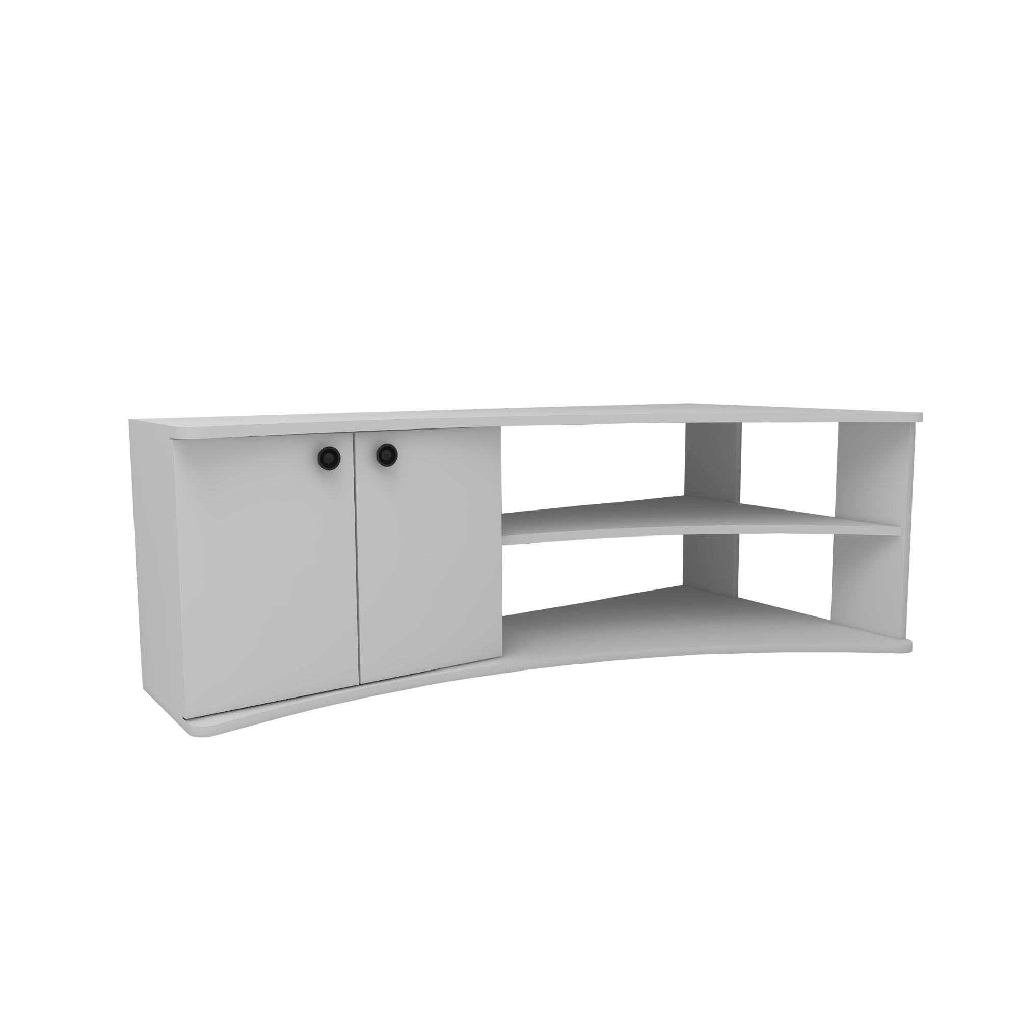 NETSAN DION rohový TV stolík, biela