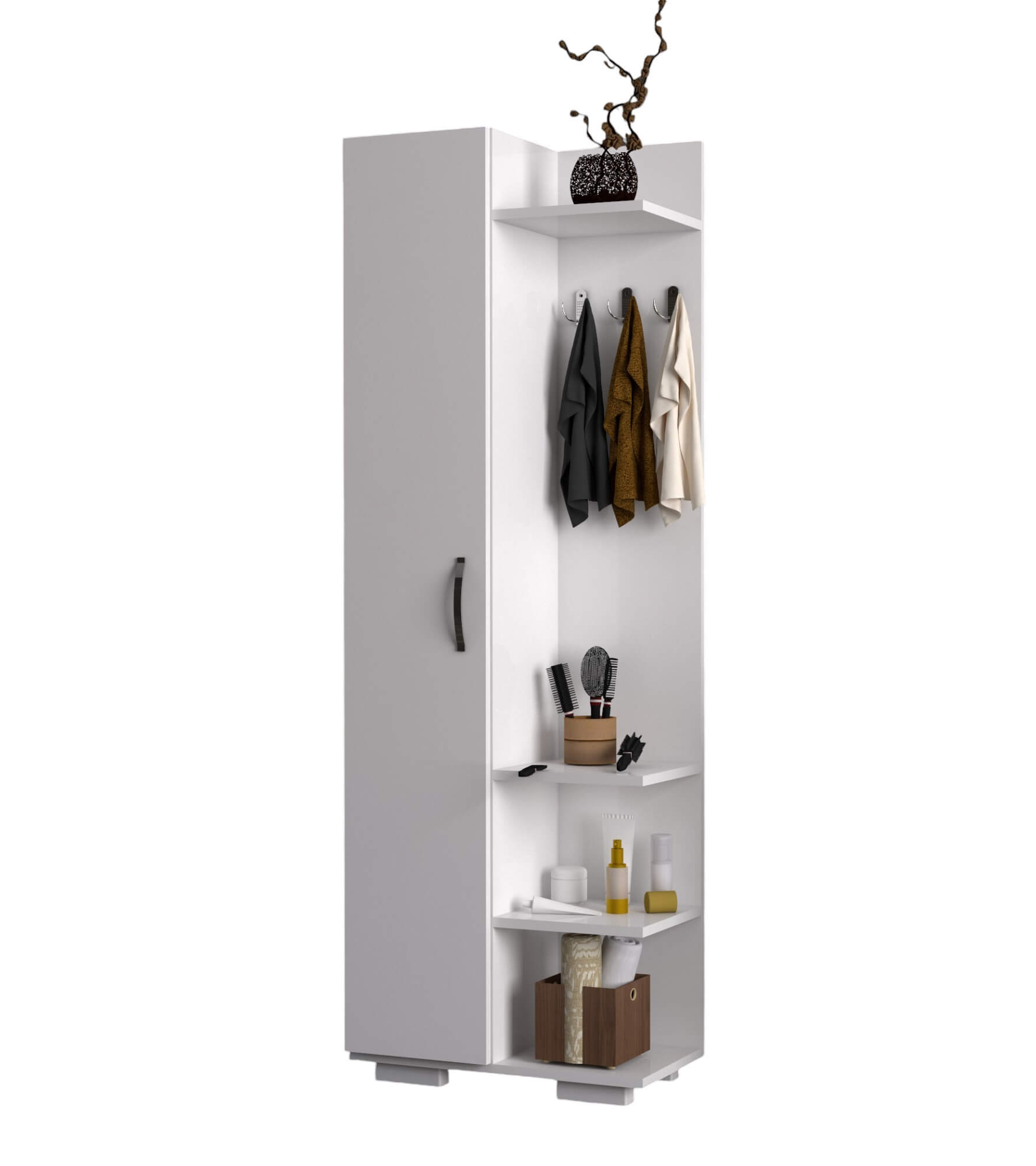 Demonte DLP3104BB komoda s vešiakom, biela