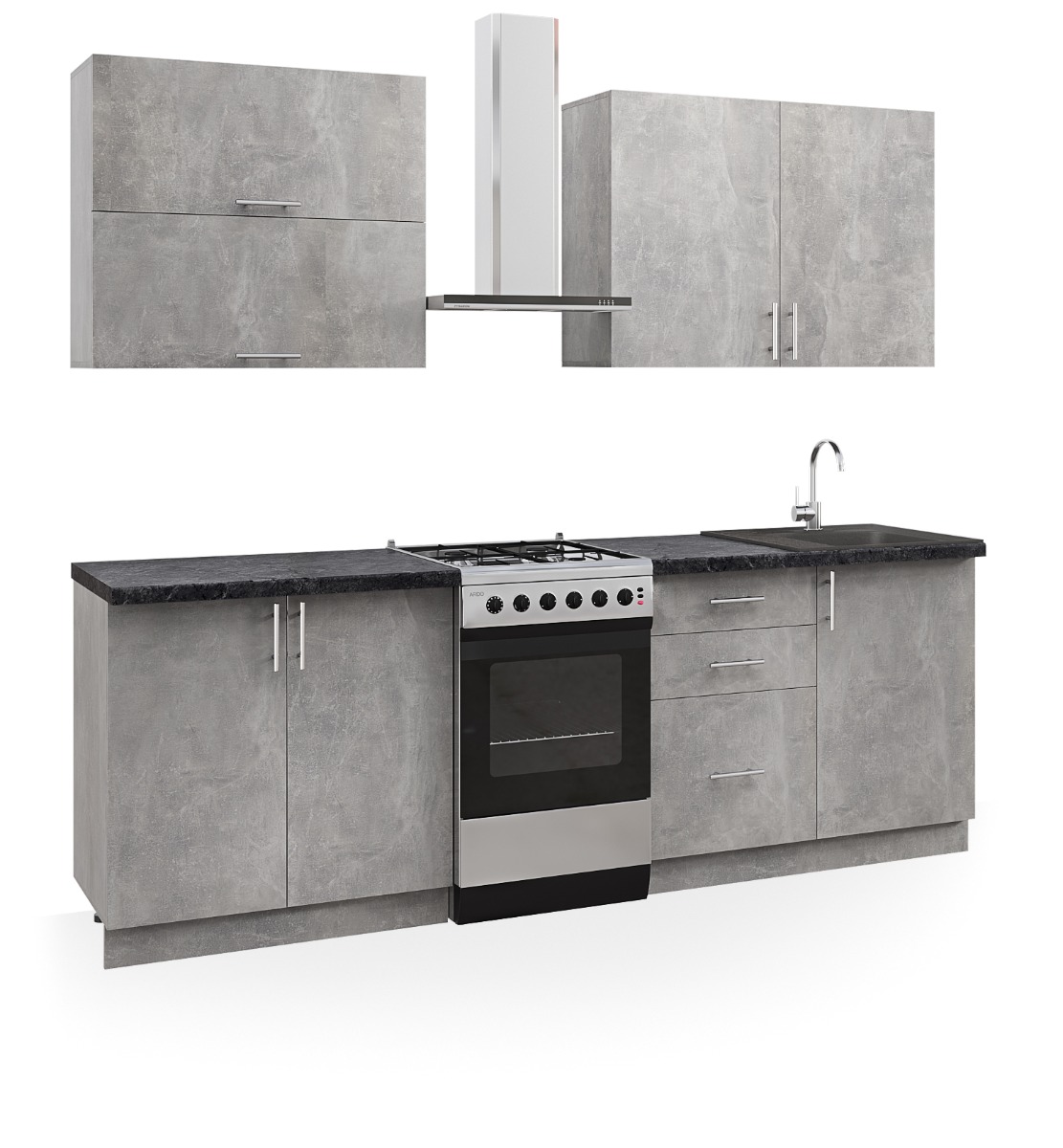 Kiew Standart Festa kuchynská linka 180, betón/betón