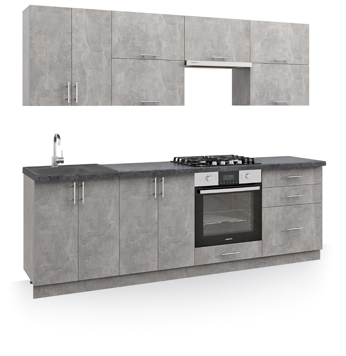 Kiew Standart Festa kuchynská linka 240, betón/betón