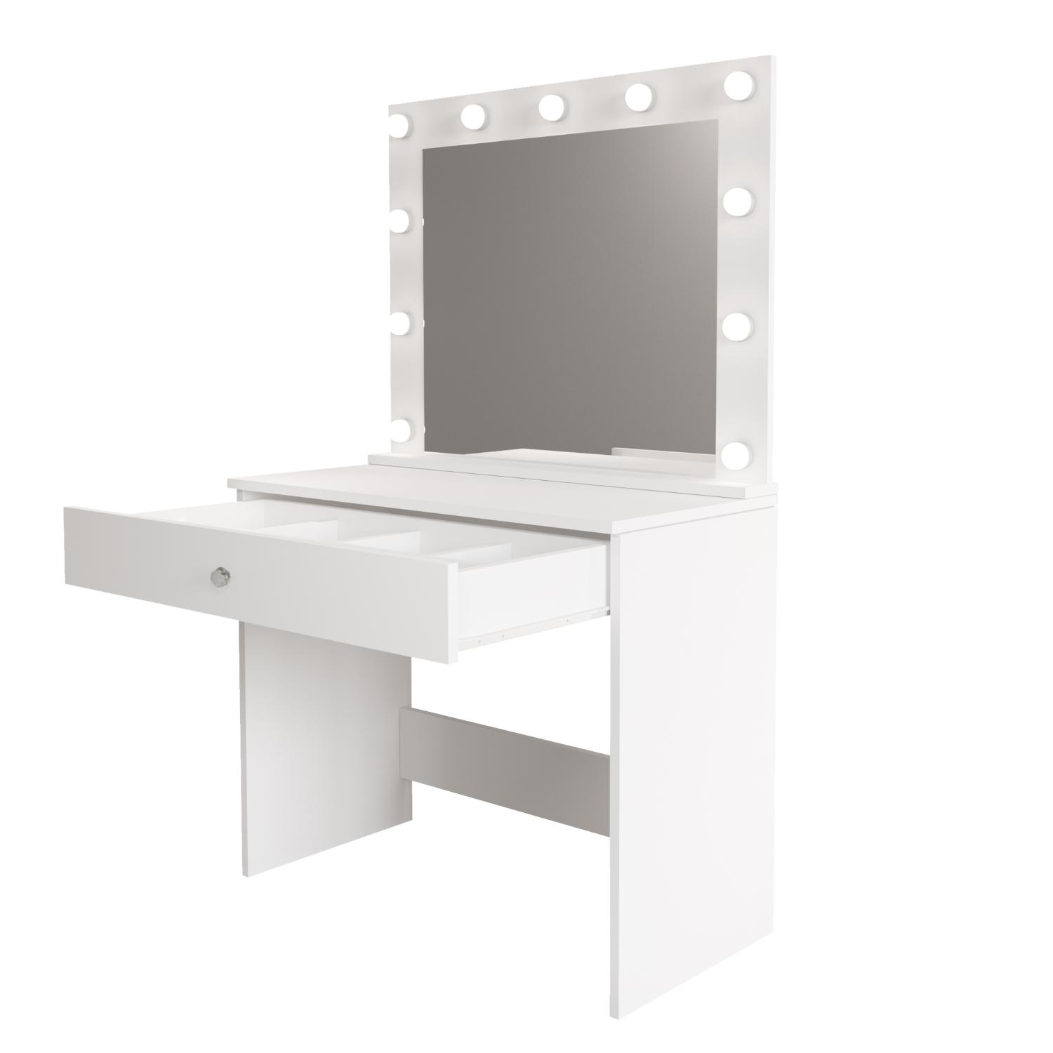 YURUPA Home toaletný stolík s osvetlením 1S, biela
