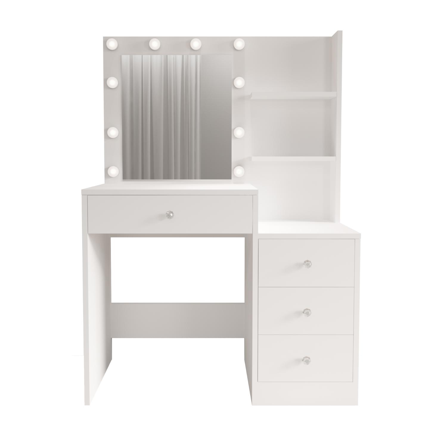 YURUPA Home toaletný stolík s osvetlením 4S, biela