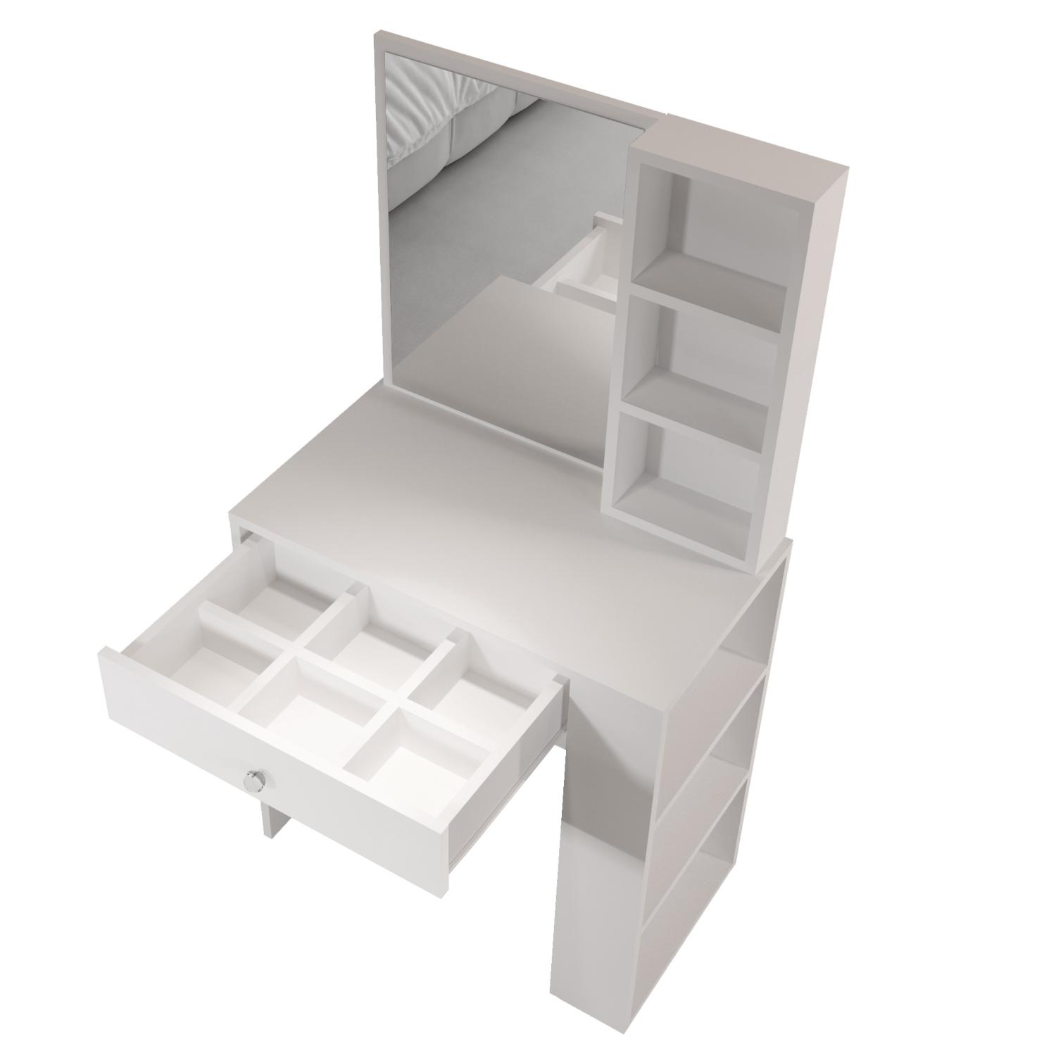 YURUPA Home toaletný stolík so zrkadlom 1S, biela